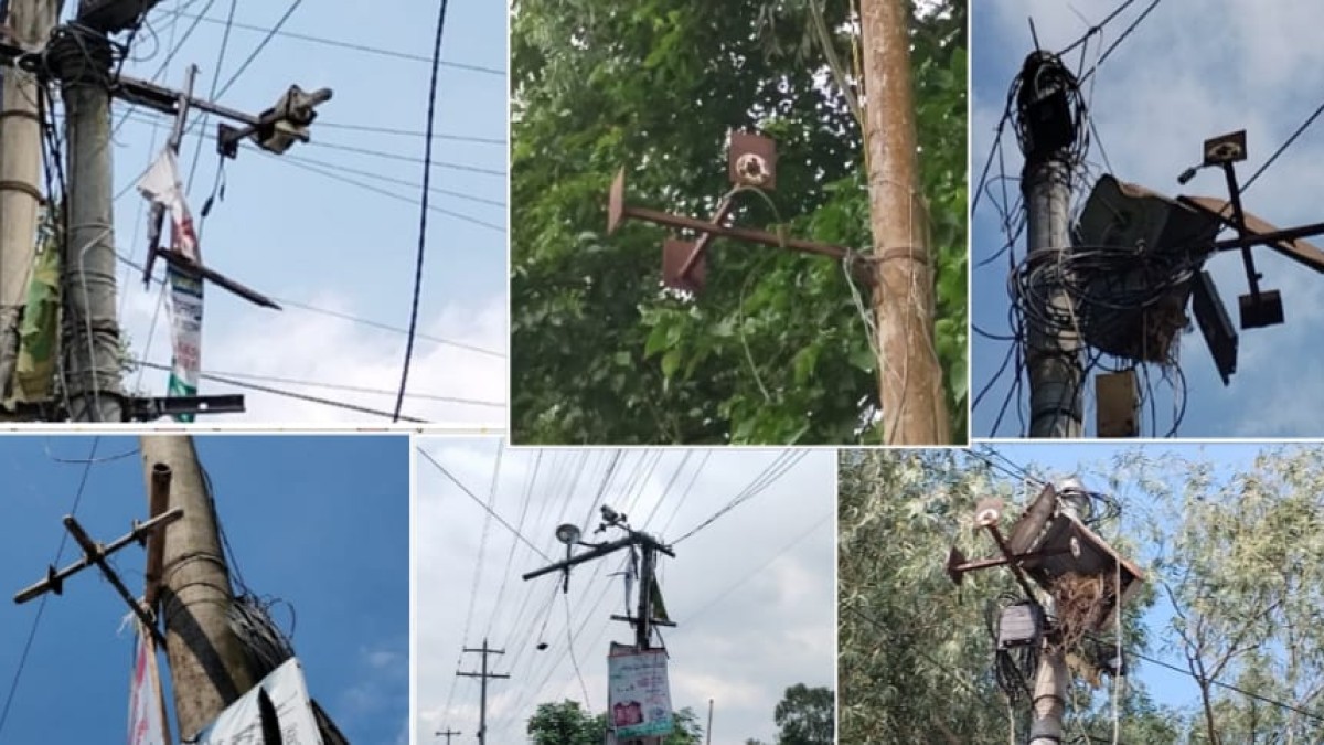 ‎বেলকুচি পৌরসভার সিসি টিভি স্থাপন করা বেশিভাগ ক্যামেরাই নষ্ট, দাঁড়িয়ে আছে খুঁটিগুলো নাই ক্যামেরা