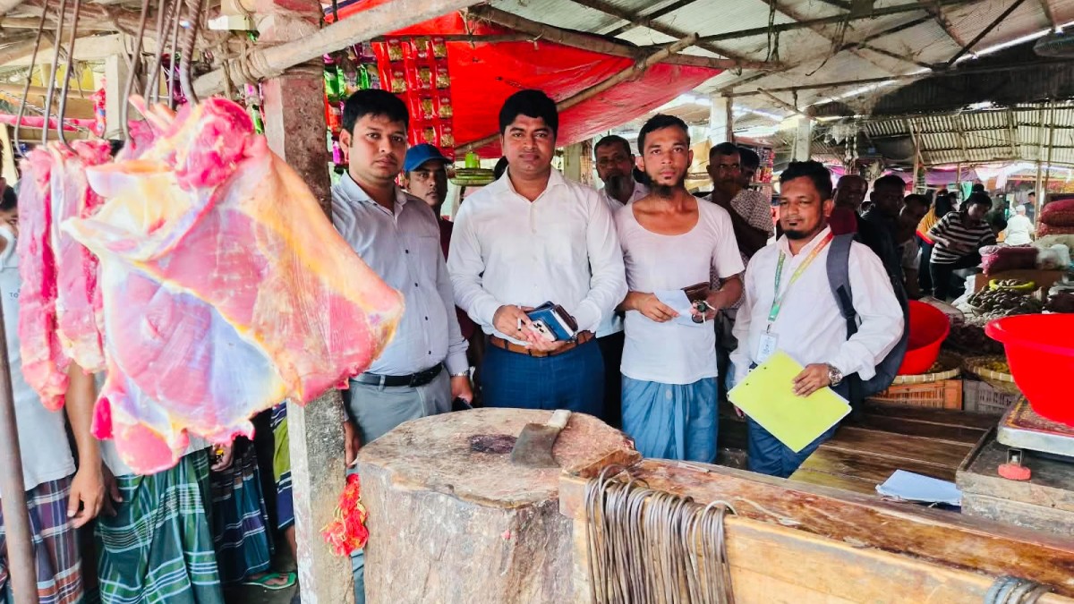 লাইসেন্সবিহীন গরুর মাংস বিক্রির দায়ে দুই ব্যবসায়ীকে ২০ হাজার টাকা জরিমানা