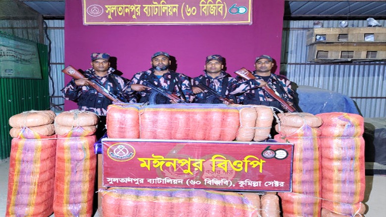 কসবার সীমান্তে বিজিবির অভিযান: ১৪০ কেজি ভারতীয় গাঁজা জব্দ